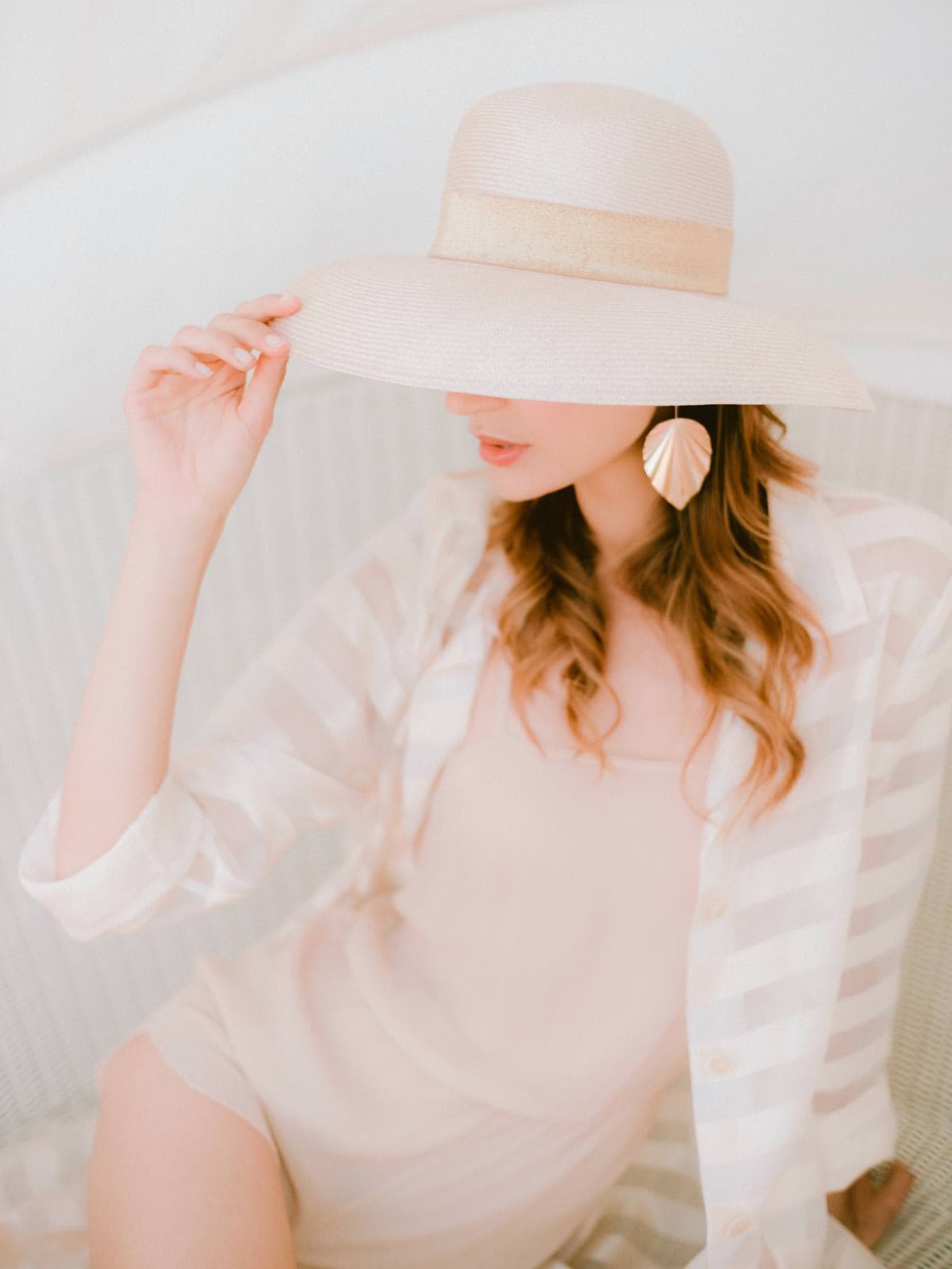 model posing on the beach