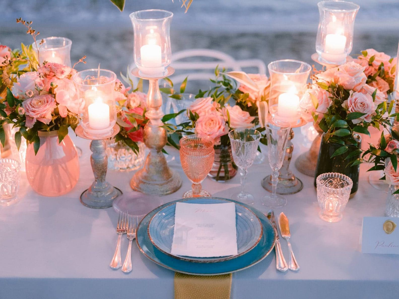 oceanfront table setting