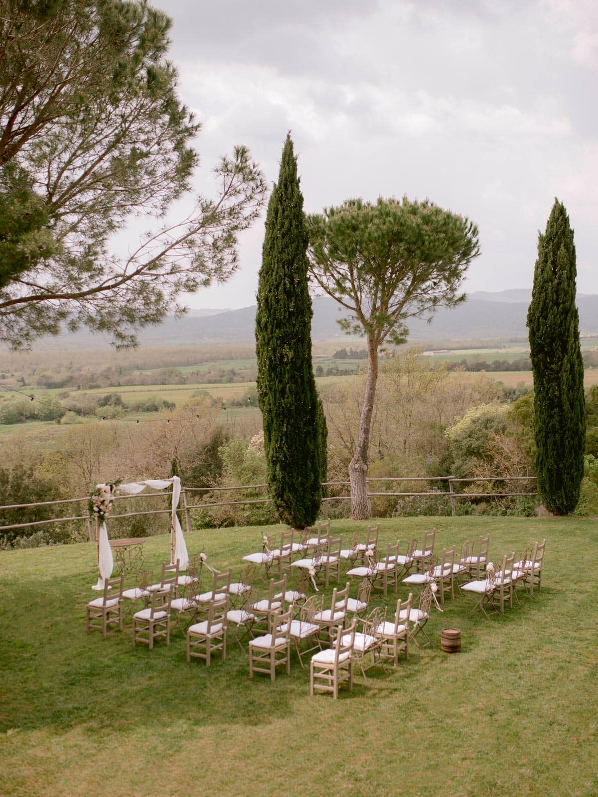 wedding ceremony setting in Tuscany