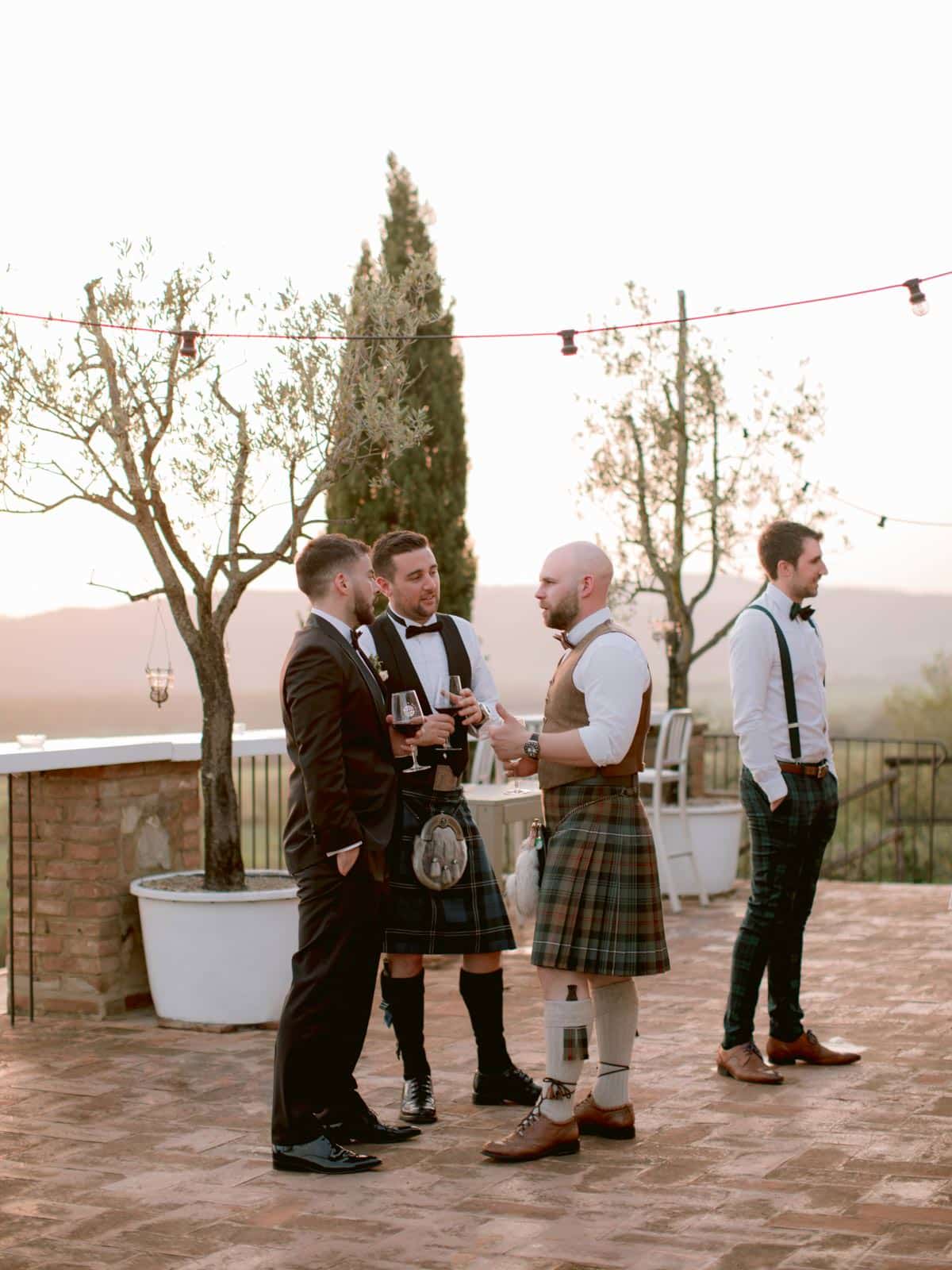 aperitivo time at sunset in Tuscany