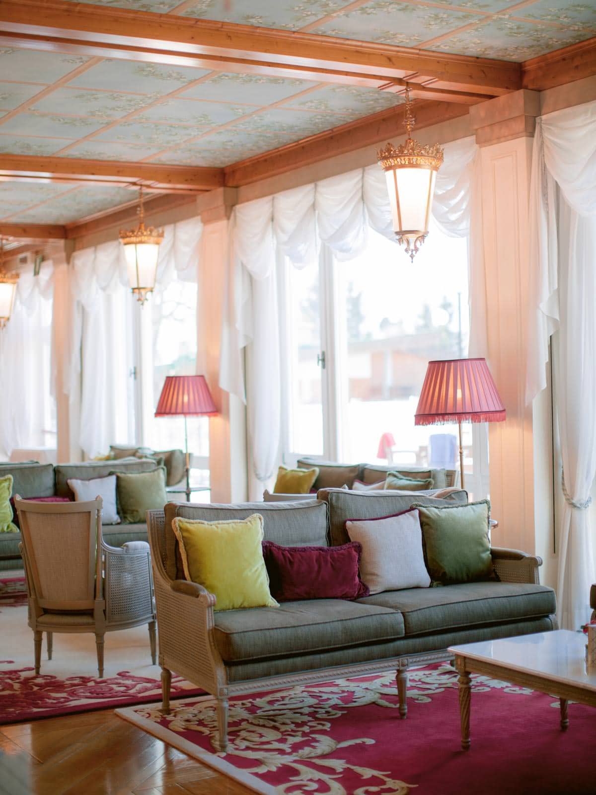 the beautiful interiors of Hotel Cristallo in cortina