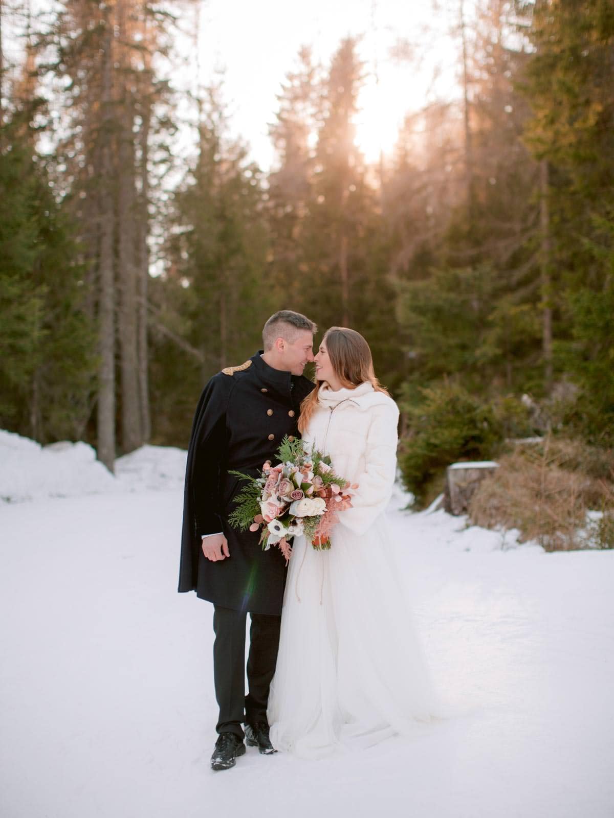 winter wedding on the snow