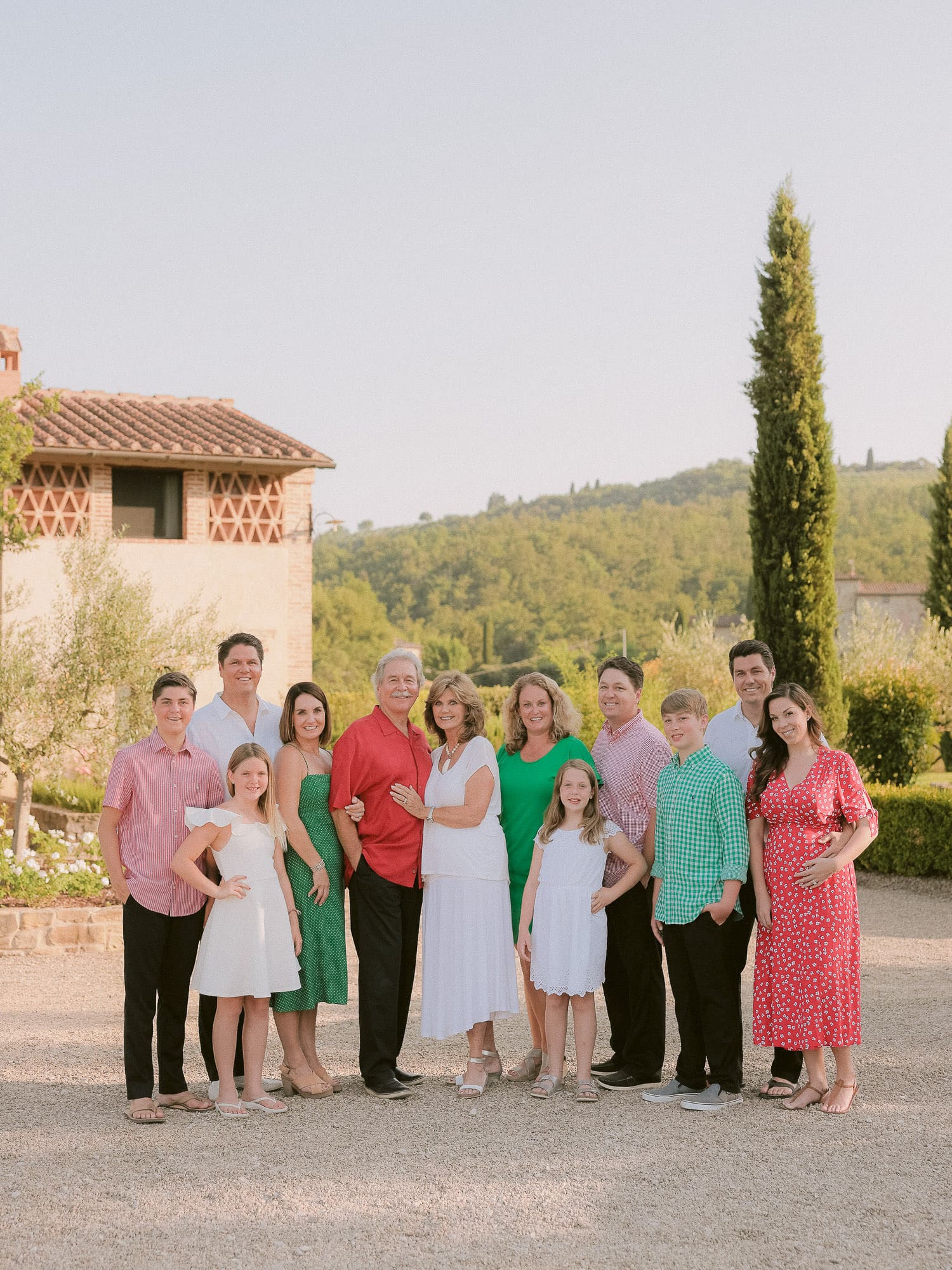 family photos in tuscany for grandparents' 50th wedding anniversary